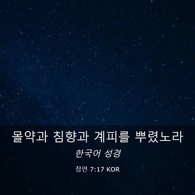 Picture 03 - 잠언 7:17 KOR - 몰약과 침향과 계피를 - Bible Verse Picture