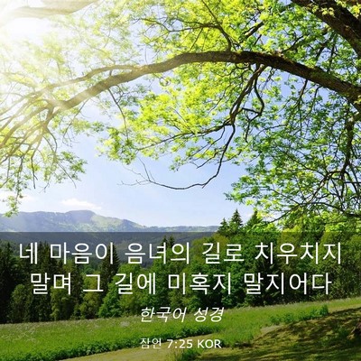 Picture 03 - 잠언 7:25 KOR - 네 마음이 음녀의 길로 치우치지 - Bible Verse Picture