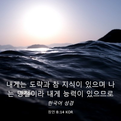 Picture 03 - 잠언 8:14 KOR - 내게는 도략과 참 지식이 있으며 - Bible Verse Picture