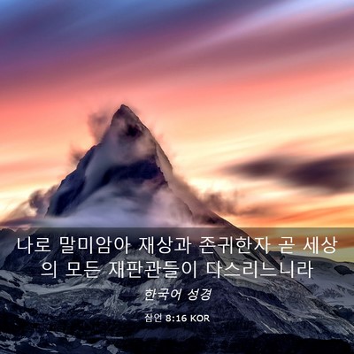 Picture 03 - 잠언 8:16 KOR - 나로 말미암아 재상과 존귀한자 곧 - Bible Verse Picture