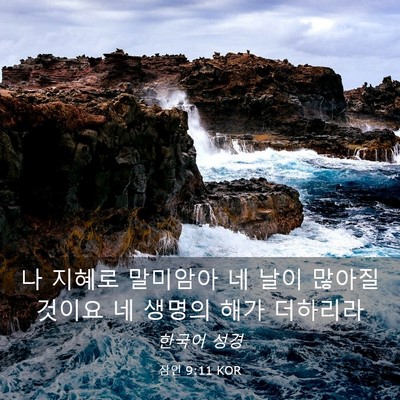 Picture 03 - 잠언 9:11 KOR - 나 지혜로 말미암아 네 날이 많아질 - Bible Verse Picture