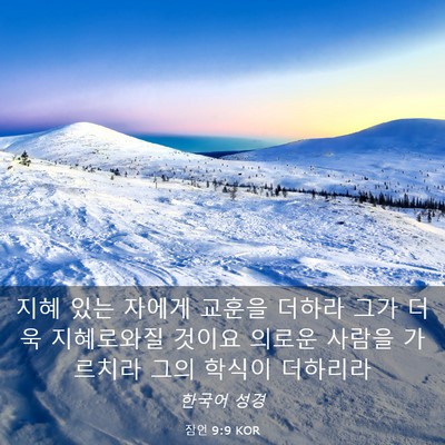 Picture 03 - 잠언 9:9 KOR - 지혜 있는 자에게 교훈을 더하라 - Bible Verse Picture