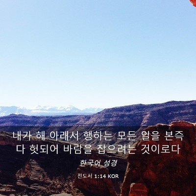 Picture 03 - 전도서 1:14 KOR - 내가 해 아래서 행하는 모든 일을 - Bible Verse Picture