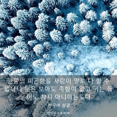 Picture 03 - 전도서 1:8 KOR - 만물의 피곤함을 사람이 말로 다 할 - Bible Verse Picture