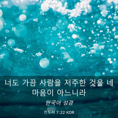 Picture 03 - 전도서 7:22 KOR - 너도 가끔 사람을 저주한 것을 네 - Bible Verse Picture