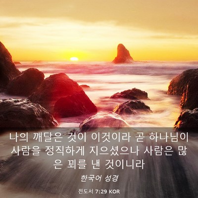 Picture 03 - 전도서 7:29 KOR - 나의 깨달은 것이 이것이라 곧 - Bible Verse Picture