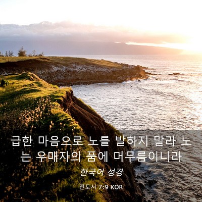 Picture 03 - 전도서 7:9 KOR - 급한 마음으로 노를 발하지 말라 - Bible Verse Picture