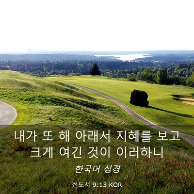 Picture 03 - 전도서 9:13 KOR - 내가 또 해 아래서 지혜를 보고 크게 - Bible Verse Picture