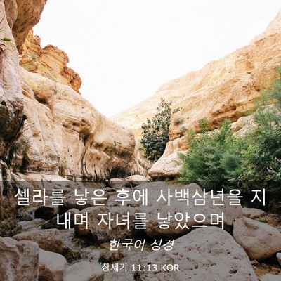 Picture 03 - 창세기 11:13 KOR - 셀라를 낳은 후에 사백삼년을 지내며 - Bible Verse Picture