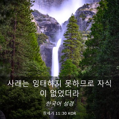 Picture 03 - 창세기 11:30 KOR - 사래는 잉태하지 못하므로 자식이 - Bible Verse Picture