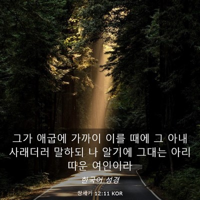 Picture 03 - 창세기 12:11 KOR - 그가 애굽에 가까이 이를 때에 그 - Bible Verse Picture