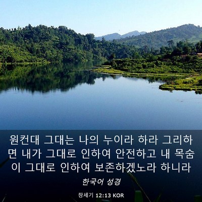 Picture 03 - 창세기 12:13 KOR - 원컨대 그대는 나의 누이라 하라 - Bible Verse Picture