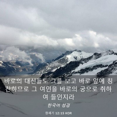 Picture 03 - 창세기 12:15 KOR - 바로의 대신들도 그를 보고 바로 - Bible Verse Picture