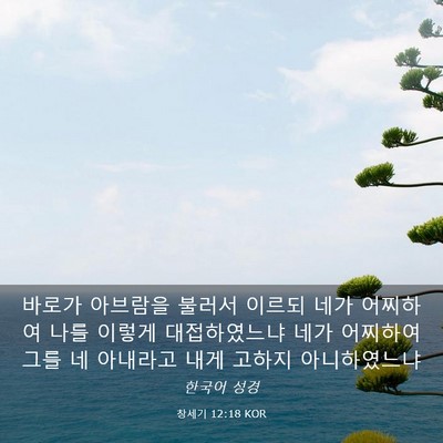 Picture 03 - 창세기 12:18 KOR - 바로가 아브람을 불러서 이르되 네가 - Bible Verse Picture