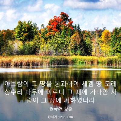 Picture 03 - 창세기 12:6 KOR - 아브람이 그 땅을 통과하여 세겜 땅 - Bible Verse Picture
