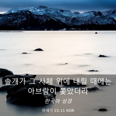 Picture 03 - 창세기 15:11 KOR - 솔개가 그 사체 위에 내릴 때에는 - Bible Verse Picture