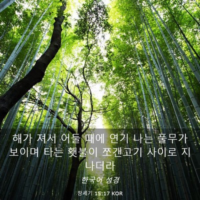 Picture 03 - 창세기 15:17 KOR - 해가 져서 어둘 때에 연기 나는 - Bible Verse Picture