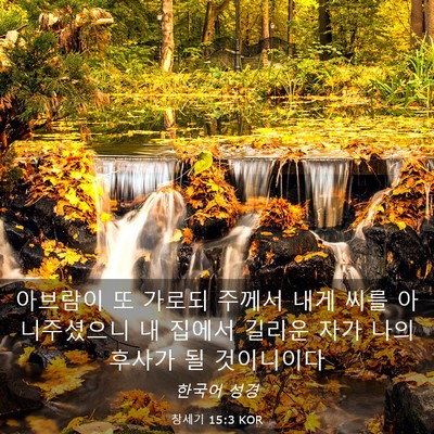 Picture 03 - 창세기 15:3 KOR - 아브람이 또 가로되 주께서 내게 - Bible Verse Picture