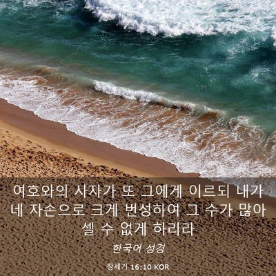 Picture 03 - 창세기 16:10 KOR - 여호와의 사자가 또 그에게 이르되 - Bible Verse Picture