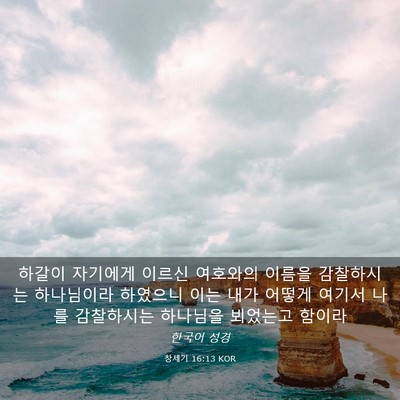 Picture 03 - 창세기 16:13 KOR - 하갈이 자기에게 이르신 여호와의 - Bible Verse Picture