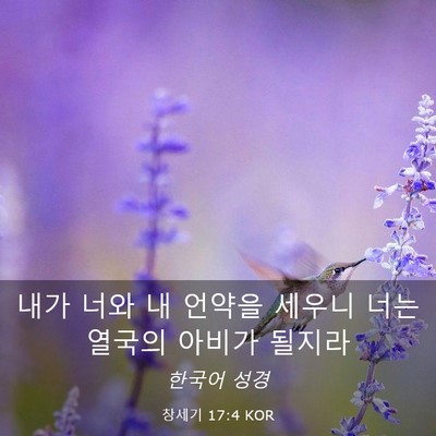 Picture 03 - 창세기 17:4 KOR - 내가 너와 내 언약을 세우니 너는 - Bible Verse Picture
