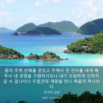 Picture 03 - 창세기 19:19 KOR - 종이 주께 은혜를 얻었고 주께서 큰 - Bible Verse Picture