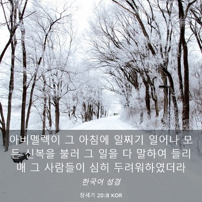 Picture 03 - 창세기 20:8 KOR - 아비멜렉이 그 아침에 일찌기 일어나 - Bible Verse Picture