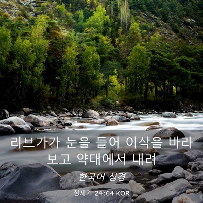 Picture 03 - 창세기 24:64 KOR - 리브가가 눈을 들어 이삭을 바라보고 - Bible Verse Picture