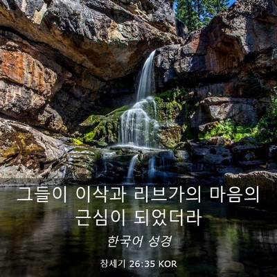 Picture 03 - 창세기 26:35 KOR - 그들이 이삭과 리브가의 마음의 - Bible Verse Picture