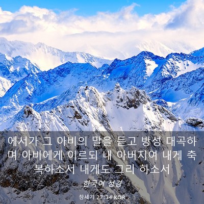 Picture 03 - 창세기 27:34 KOR - 에서가 그 아비의 말을 듣고 방성 - Bible Verse Picture