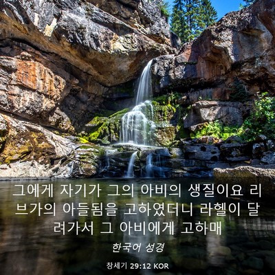 Picture 03 - 창세기 29:12 KOR - 그에게 자기가 그의 아비의 생질이요 - Bible Verse Picture