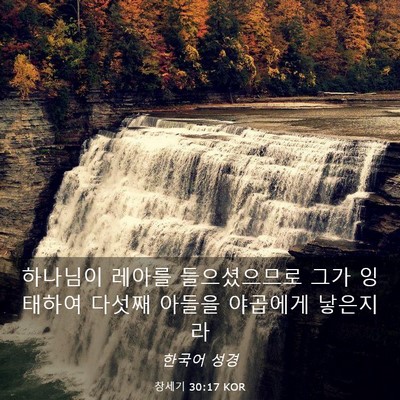 Picture 03 - 창세기 30:17 KOR - 하나님이 레아를 들으셨으므로 그가 - Bible Verse Picture