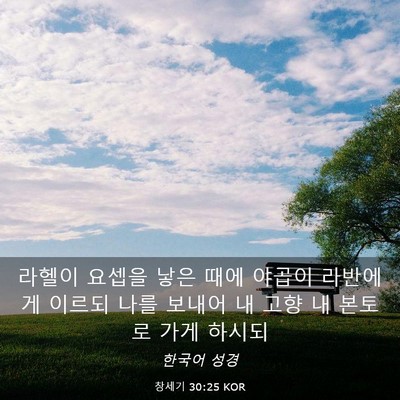 Picture 03 - 창세기 30:25 KOR - 라헬이 요셉을 낳은 때에 야곱이 - Bible Verse Picture