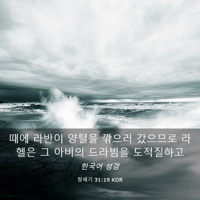 Picture 03 - 창세기 31:19 KOR - 때에 라반이 양털을 깎으러 갔으므로 - Bible Verse Picture