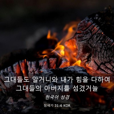 Picture 03 - 창세기 31:6 KOR - 그대들도 알거니와 내가 힘을 다하여 - Bible Verse Picture