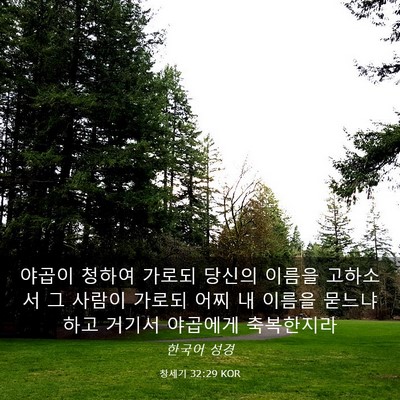 Picture 03 - 창세기 32:29 KOR - 야곱이 청하여 가로되 당신의 이름을 - Bible Verse Picture
