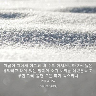 Picture 03 - 창세기 33:13 KOR - 야곱이 그에게 이르되 내 주도 - Bible Verse Picture