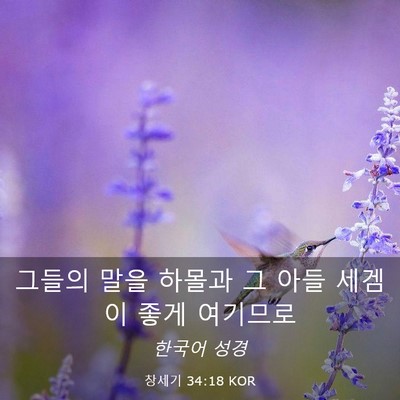 Picture 03 - 창세기 34:18 KOR - 그들의 말을 하몰과 그 아들 세겜이 - Bible Verse Picture