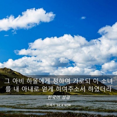 Picture 03 - 창세기 34:4 KOR - 그 아비 하몰에게 청하여 가로되 이 - Bible Verse Picture
