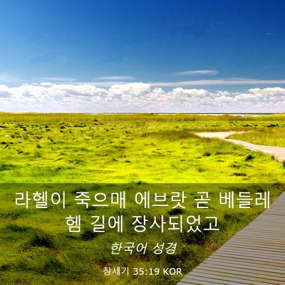 Picture 03 - 창세기 35:19 KOR - 라헬이 죽으매 에브랏 곧 베들레헴 - Bible Verse Picture