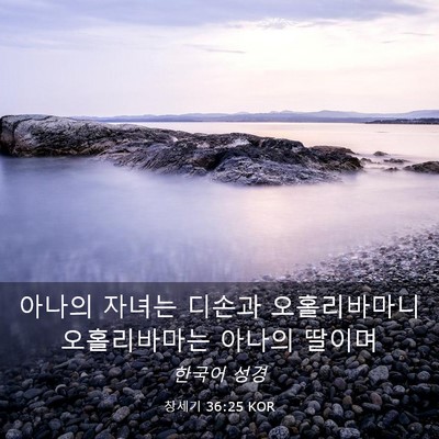 Picture 03 - 창세기 36:25 KOR - 아나의 자녀는 디손과 오홀리바마니 - Bible Verse Picture