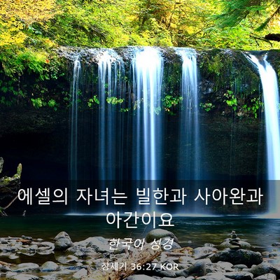 Picture 03 - 창세기 36:27 KOR - 에셀의 자녀는 빌한과 사아완과 - Bible Verse Picture