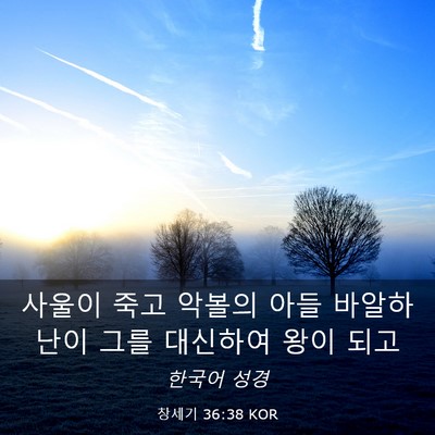 Picture 03 - 창세기 36:38 KOR - 사울이 죽고 악볼의 아들 바알하난이 - Bible Verse Picture