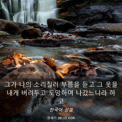 Picture 03 - 창세기 39:15 KOR - 그가 나의 소리질러 부름을 듣고 그 - Bible Verse Picture