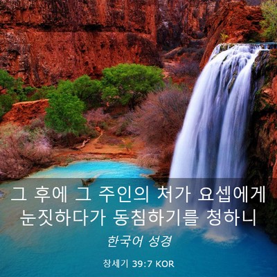 Picture 03 - 창세기 39:7 KOR - 그 후에 그 주인의 처가 요셉에게 - Bible Verse Picture