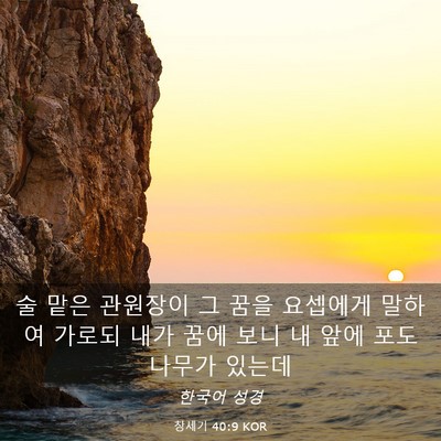 Picture 03 - 창세기 40:9 KOR - 술 맡은 관원장이 그 꿈을 요셉에게 - Bible Verse Picture
