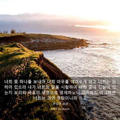 Picture 03 - 창세기 42:16 KOR - 너희 중 하나를 보내어 너희 아우를 - Bible Verse Picture