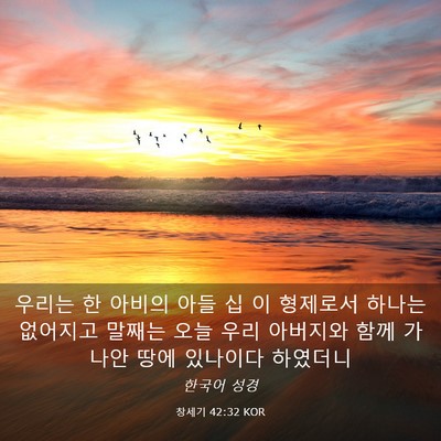 Picture 03 - 창세기 42:32 KOR - 우리는 한 아비의 아들 십 이 - Bible Verse Picture