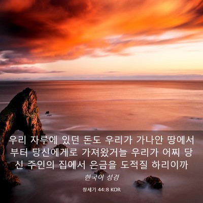 Picture 03 - 창세기 44:8 KOR - 우리 자루에 있던 돈도 우리가 - Bible Verse Picture