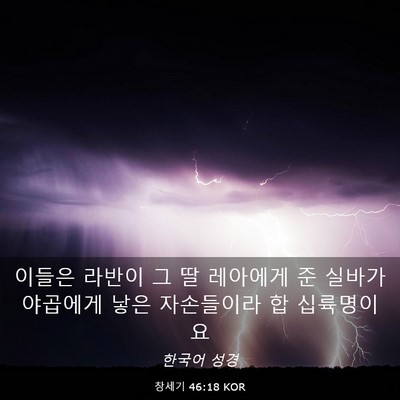 Picture 03 - 창세기 46:18 KOR - 이들은 라반이 그 딸 레아에게 준 - Bible Verse Picture